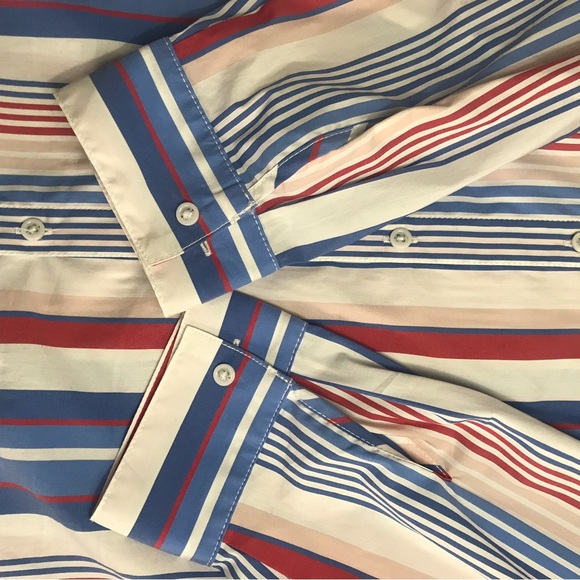 Button down Shirt Dress TOMMY HILFIGER Striped Belted Midi Dress XL Like new - Picture 12 of 16